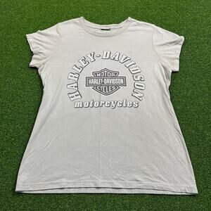 Vintage Womens Harley Davidson Motorcycles Daytona Beach Grey Crewneck T-Shirt L
